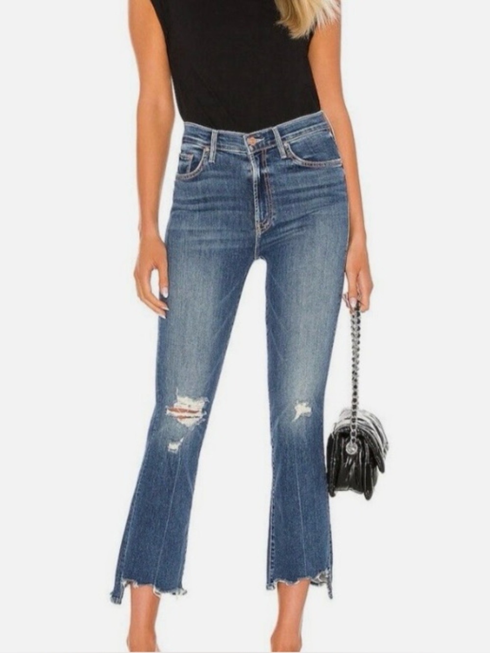 🌺Mother Jeans -The Insider Crop Step Chew -Distressed🌺